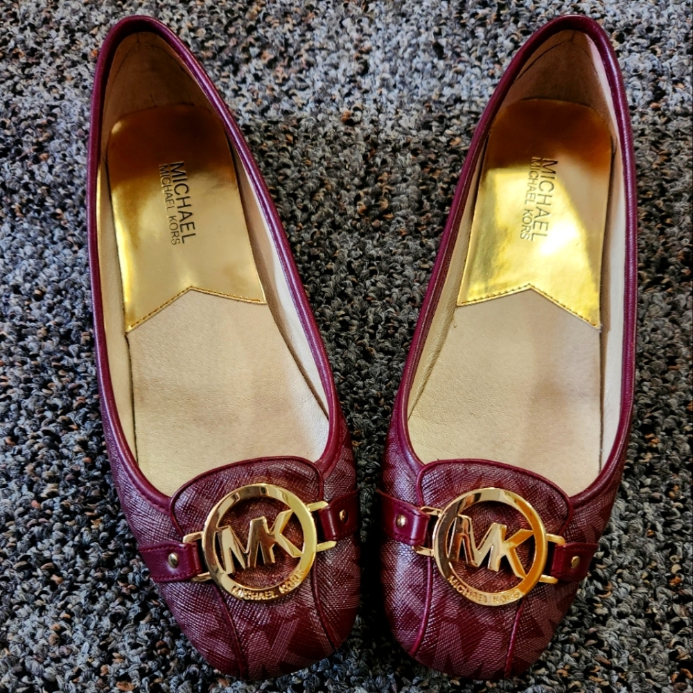 Michael Kors Signature Flats Maroon